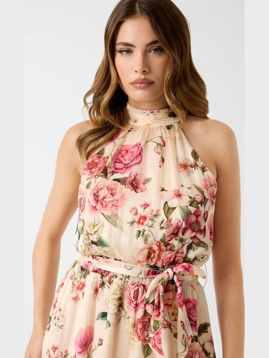 Summer Mini Evening Dress Cosmic Peony Print