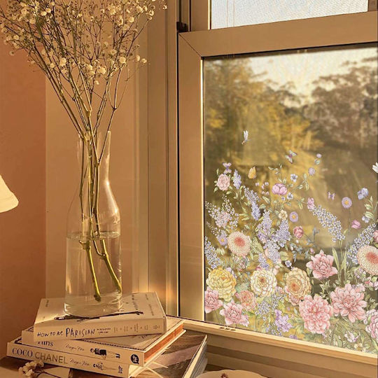Dekorative Selbstklebende Fenstertattoos Blumenmuster 45x30cm Dekorative Selbstklebende Fenstertattoos Blumenmuster 45x30cm