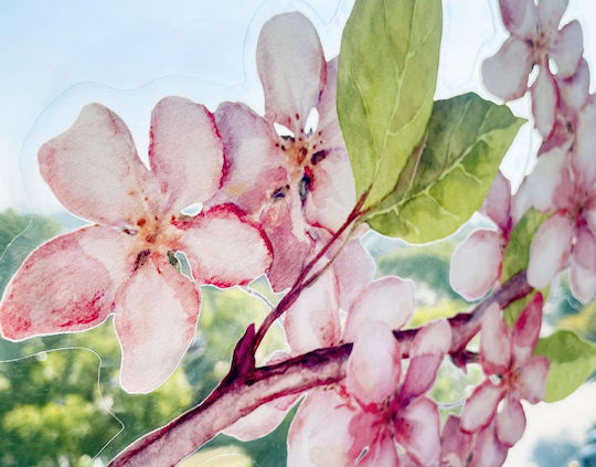 Dekorative Selbstklebende Fenstertattoos Blumenmuster 2 Stück