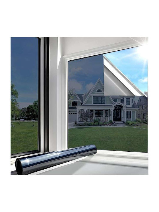 Self-adhesive Privacy Window Film Anti-uv 90x300cm Silver-black