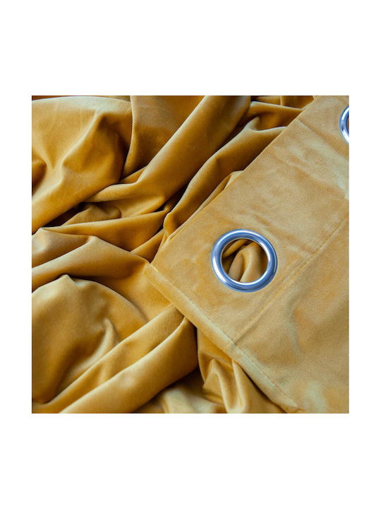 Cotton Market Затъмняваща Пердета С Копчета В Жълт 140x250см