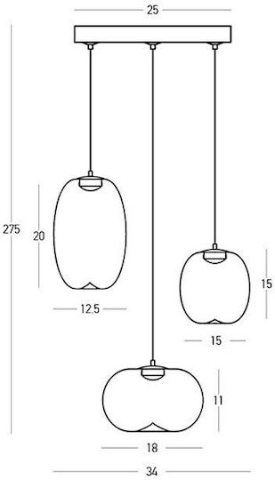 Zambelis Lights Zambelis Lights Grey LED Ceiling Light with Warm White Light 34x34cm