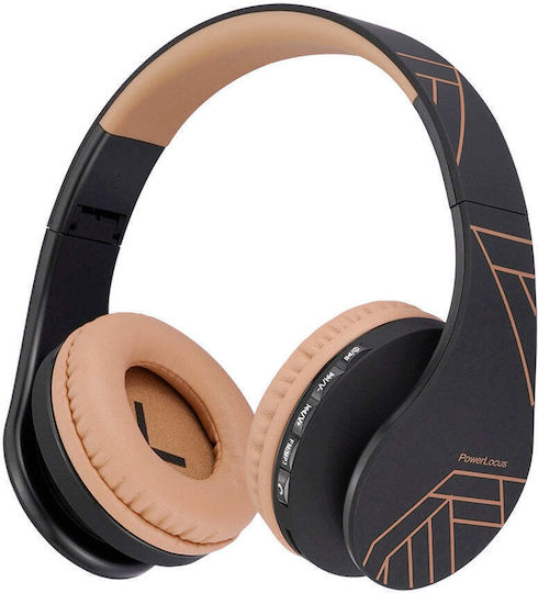 PowerLocus P1 Ασύρματα Bluetooth Over Ear Ακουστικά Καφέ