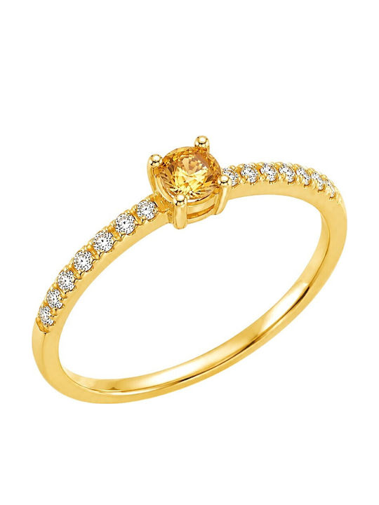 Verita Damen Ring mit Zirkonia aus Silber Vergoldet