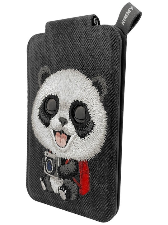 Magnetic Phone Wallet Stand Nimmy New Big-eye Cute Pets 2.0 Panda Black