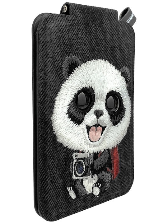 Magnetic Phone Wallet Stand Nimmy New Big-eye Cute Pets 2.0 Panda Black