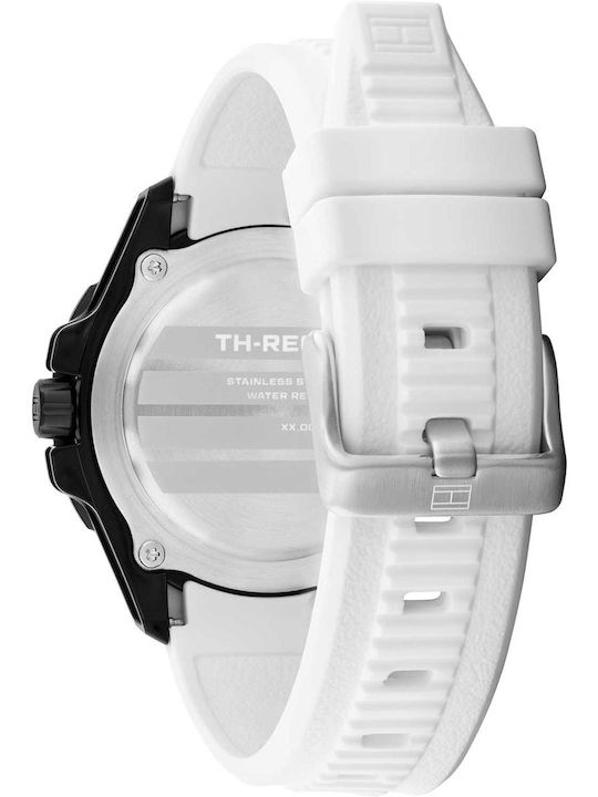 Tommy Hilfiger Regatta Men's Battery Watch with White Rubber Strap