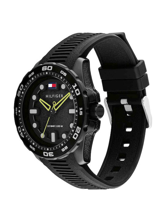 Tommy Hilfiger Regatta Men's Battery Watch with Black Rubber Strap