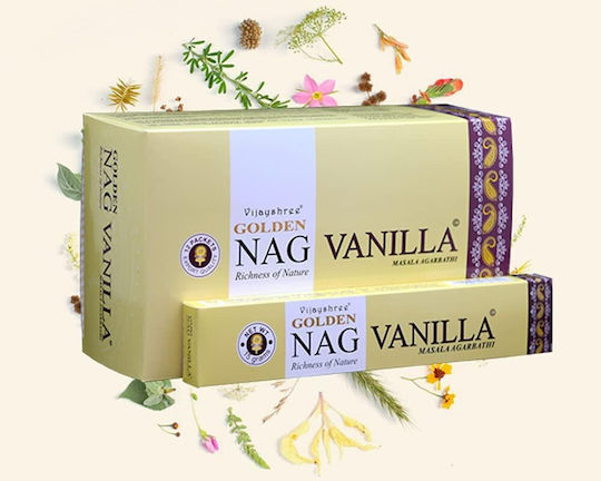 Golden Nag Vanilla Αρωματικά Sticks Χώρου 15gr/15τεμάχια Vijayshree