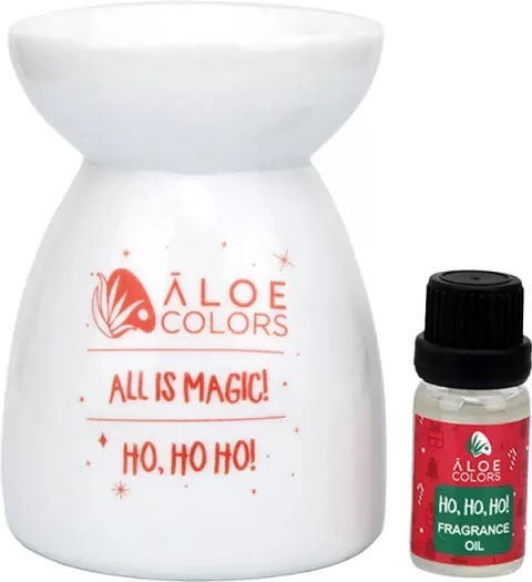 Aloe Colors Χριστουγεννιάτικο Σετ Αρωματιστή Αιθέριων Έλαιων Ho Ho Ho με Άρωμα Μελομακάρονο 94394