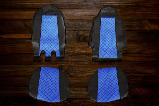 Set Truck Covers 2 Pieces Man Tgx 2017+ Blue Eco Leather
