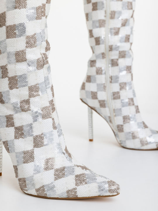 Damenstiefel mit Hohem Absatz Weiße