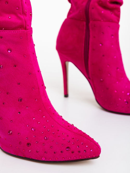 Cizme Dama cu Toc Înalt Fucsia