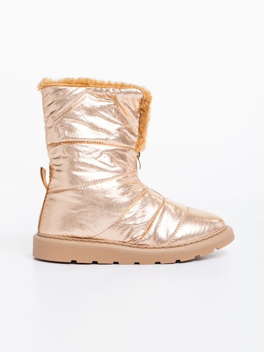 Damenstiefel mit Pelz Rosa