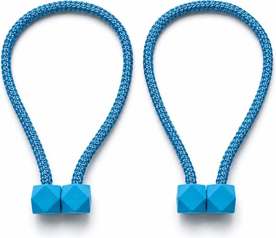 Rhombus Tie-Back Magnetic made of Fabric Sky Blue 2pcs