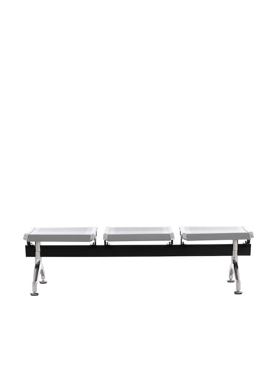 Three Seater Waiting Chair in Gray Colour
