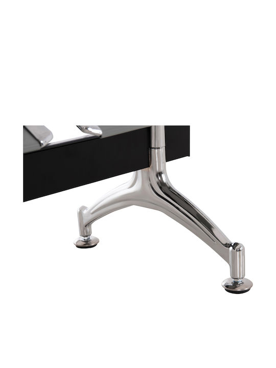 Dreisitziger Wartesessel in Grau Farbe 150x50x40cm