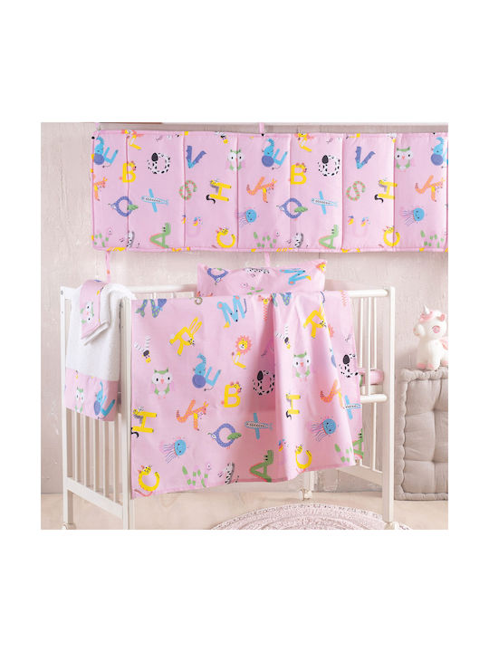 Rythmos Set Husă de Pilotă pentru Bebeluși cu Față de Pernă Roz 110x160cm