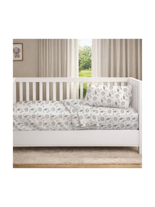 Dimcol Baby Duvet Cover Floating Bunny 715 Grey 120x160cm