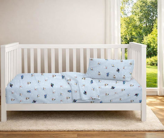 Dimcol Детска Покривка За Завивка Bear's Playtime 591 Небесносиня 120x160см