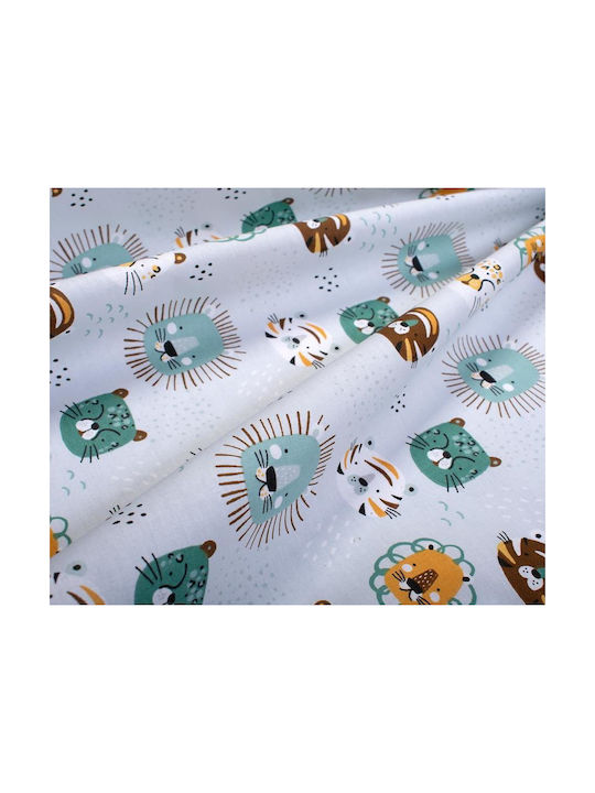 Dimcol Βρεφική Παπλωματοθήκη Big Cats 28 Light Aqua 120x160εκ.