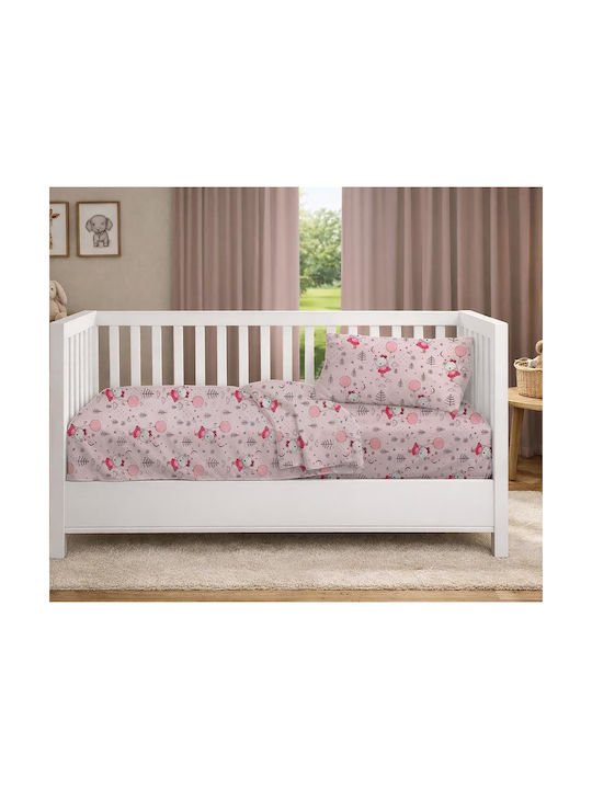 Dimcol Baby Duvet Cover Ballerina Bear 598 Pink 120x160cm