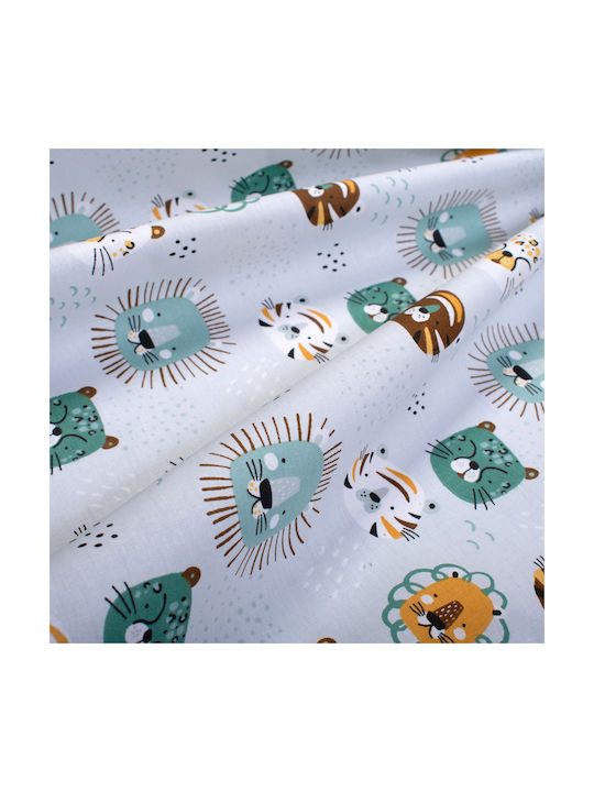 Dimcol Βρεφική Παπλωματοθήκη Big Cats 28 Light Aqua 120x160εκ.