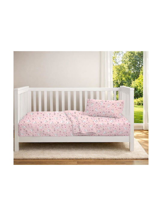 Dimcol Baby Duvet Cover Rabbit Garden 585 Pink 120x160cm