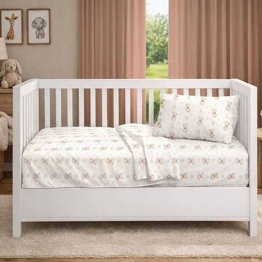 Dimcol Детска Покривка За Завивка Newborn Bear 716 1 Бяло-Бежова 120x160см