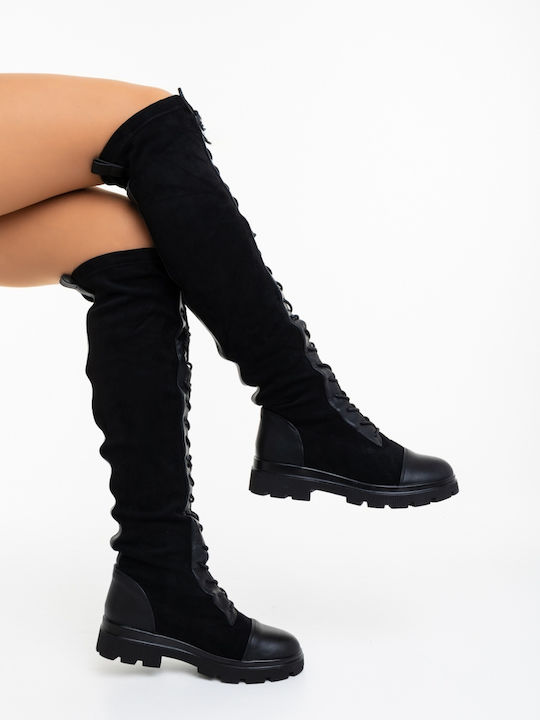 Damenstiefel mit Pelz Schwarze