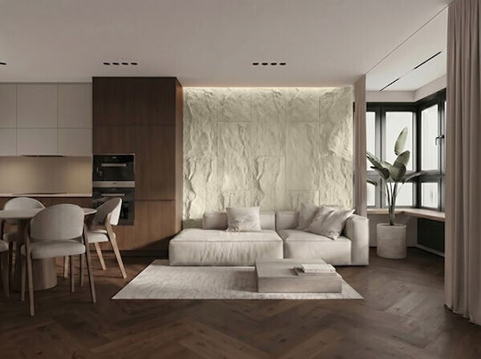 3D Стенен Панел С Лепило Сив 60x120см