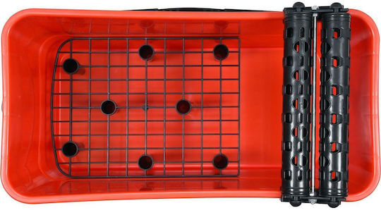 Yato Plastic Mop Bucket with Wringer and Wheels Capacity 22L Red