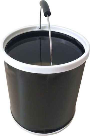 Bass Polska Klappbarer Mop Eimer aus Silikon mit 10l Fassungsvermögen Schwarze