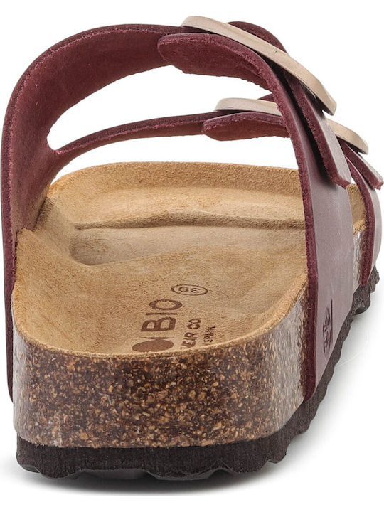 Damen Flache Sandalen in Bordeaux