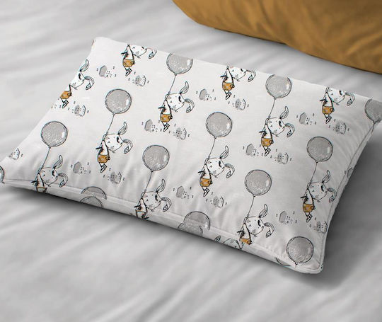 Dimcol Floating Bunny 715 Fata De Pernă Pentru Copii Din 100% Bumbac 50x70cm Gri