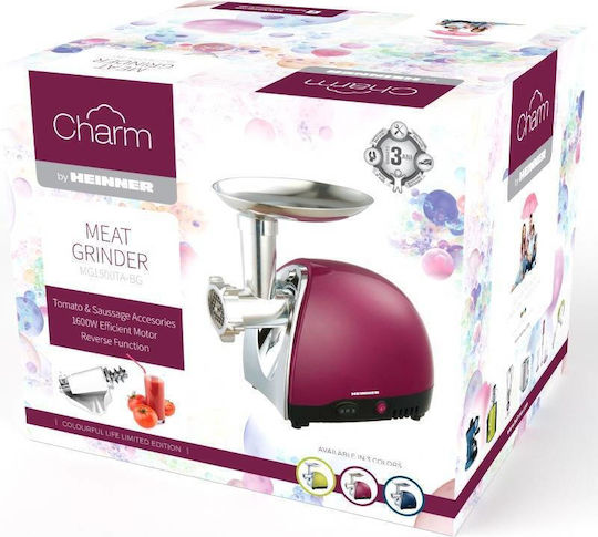 Heinner MG1500TA Meat Grinder 1600W Fuchsia