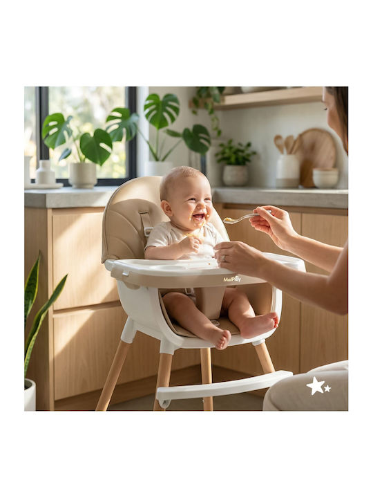 MalPlay MalPlay Baby Hochstuhl 3 in 1 Beiges