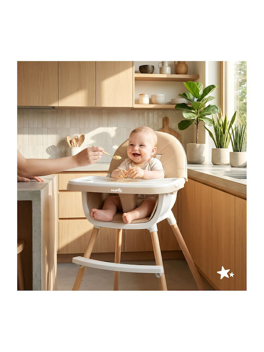 MalPlay MalPlay Baby Hochstuhl 3 in 1 Beiges