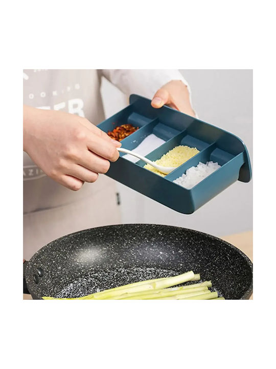 Lalos Plastic Tabletop Spice Rack Organizer Blue