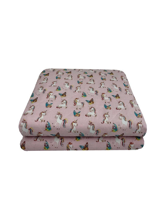 Astron Italy Kids Quilt Set Single with Pillowcase Fairy Unicorn Pink 160x250cm