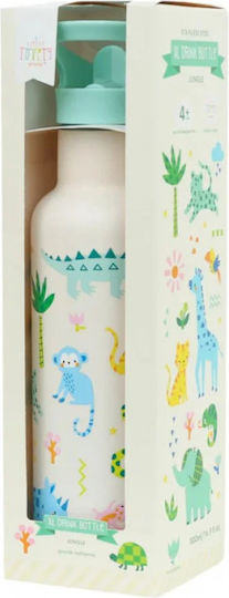 A Little Lovely Company Детска Бутилка Термос От Неръждаема Стомана Със Сламка Сива 500ml