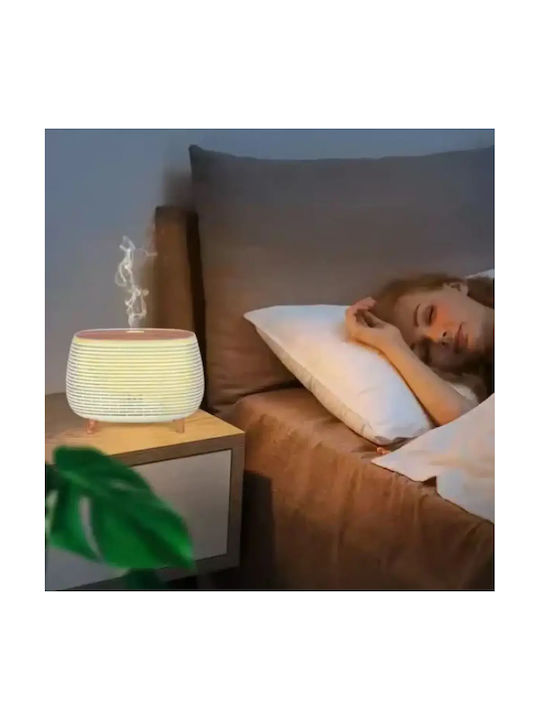 Ultrasonic Aromatherapy Diffuser Device – 7-Color Lamp 400 Ml 6w Kp-7049 Black