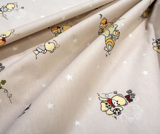 Dimcol Bear's Playtime 592 Kinderbettbezug Einzel Baumwolle Beige 160x240cm