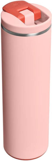 Stanley Transit Fliptop Glass Thermos Stainless Steel / Plastic BPA Free 470ml Peach Rose