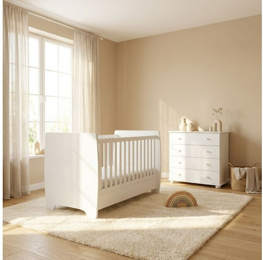 Asterias Bebe Polymorphic Baby Crib Evelina White