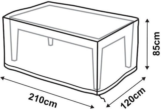Home & Camp Waterproof Protective Dining Table Cover 210x120x85cm in Grey Colour