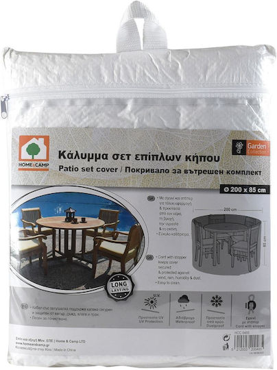 Home & Camp Αδιάβροχο Προστατευτικό Κάλυμμα Τραπεζαρίας 200x200x85εκ. σε Λευκό Χρώμα