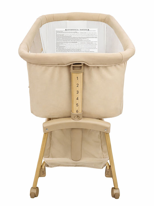 Kinderkraft Cradle Asalvo with Mattress and Wheels Beige