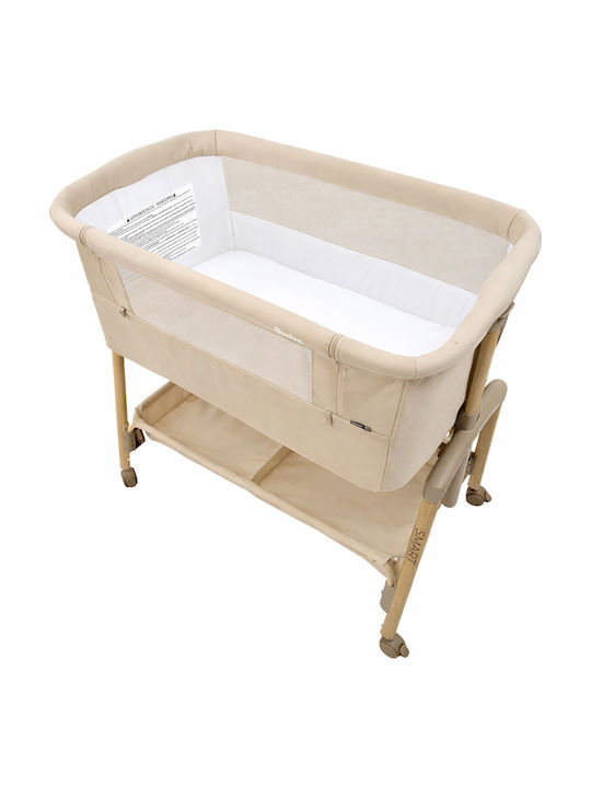Kinderkraft Cradle Asalvo with Mattress and Wheels Beige