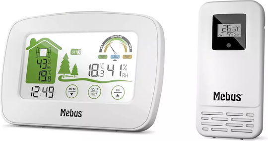 Mebus 40903 Wireless Digital Weather Station Wall Mounted White